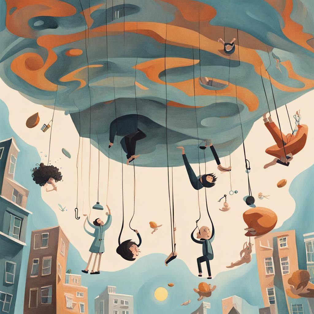 Gravity Defying Gouache Illustrations: Upside Down World