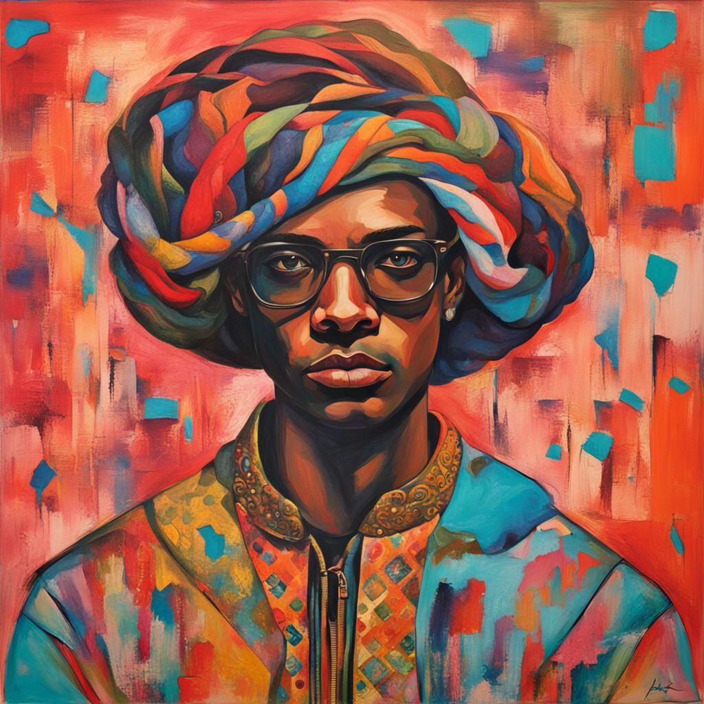 Abstract Art: Young Man as Transgender Female