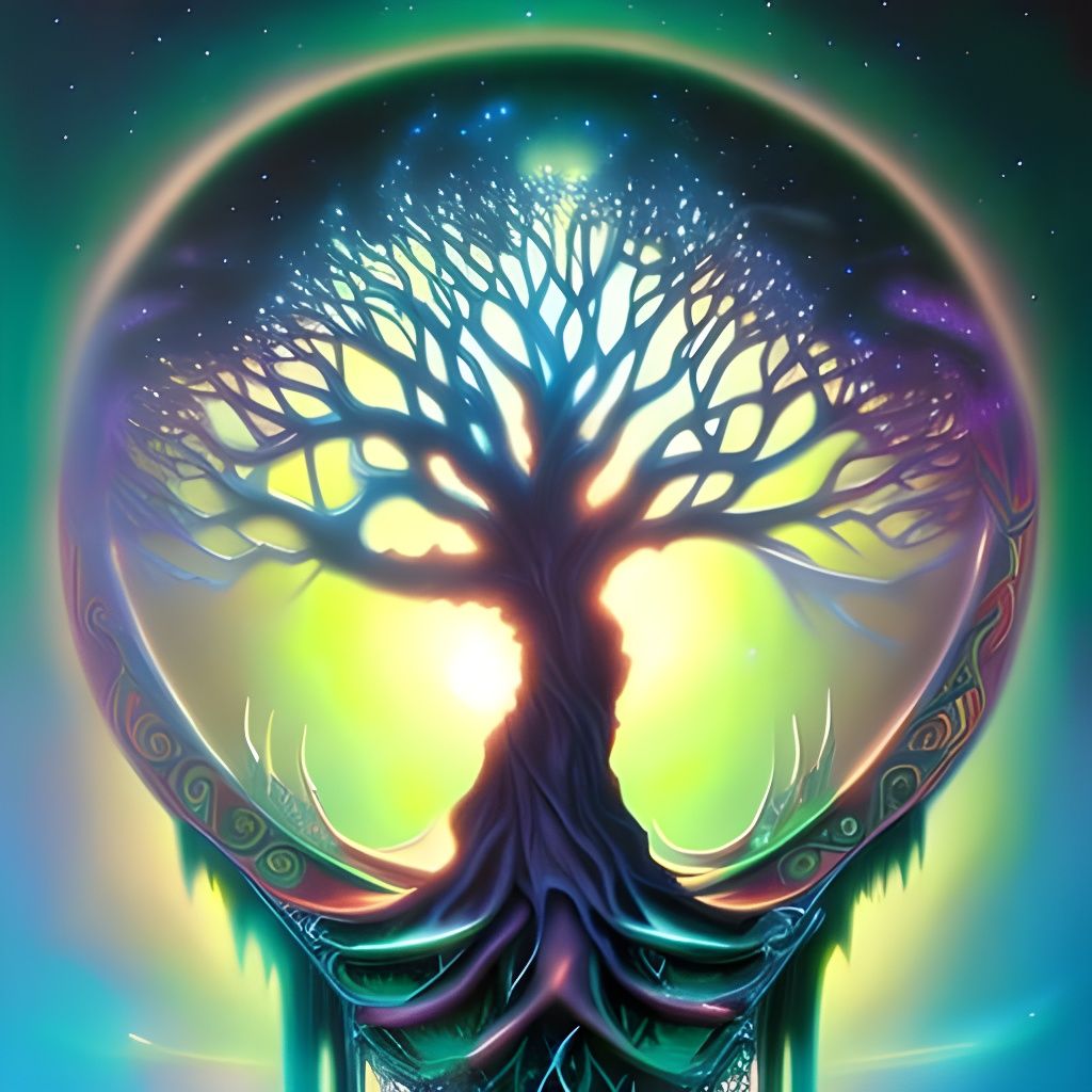 Tree of Life in Digital Pastel Illustration