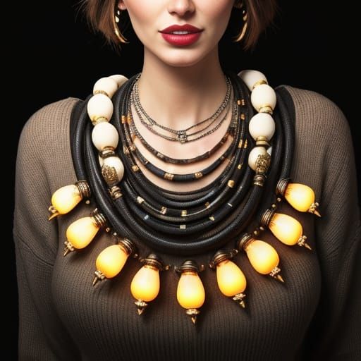 Vibrant Chunky Necklace in Sustainable Light Bulb Art