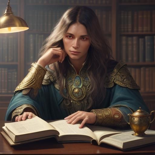 Philosopher Lost in Thought: Art Nouveau Portrait