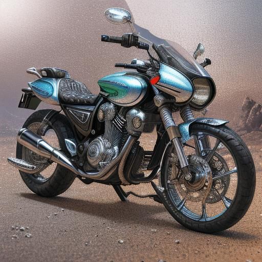 Chrome Figure in Dark Fantasy Neo-Primitivism Style