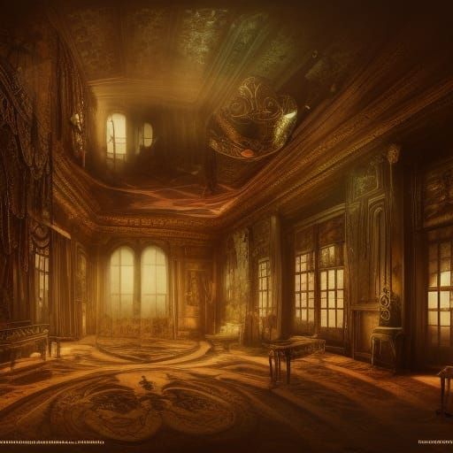 Opulent Haunted House Interior in Savannah, Graffiti Art