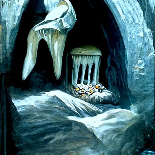 Tooth Fairy Lair: Oil Painting in Gurney Style