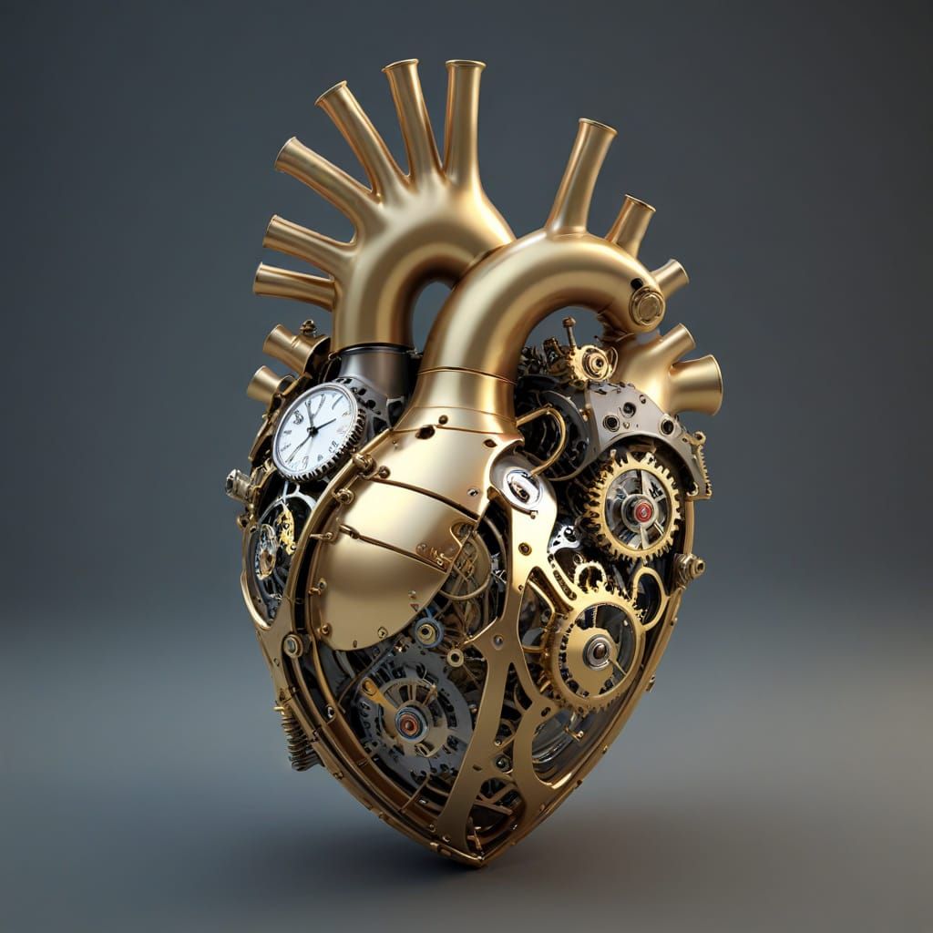 Steampunk Heart: Brass Gears and Clockwork