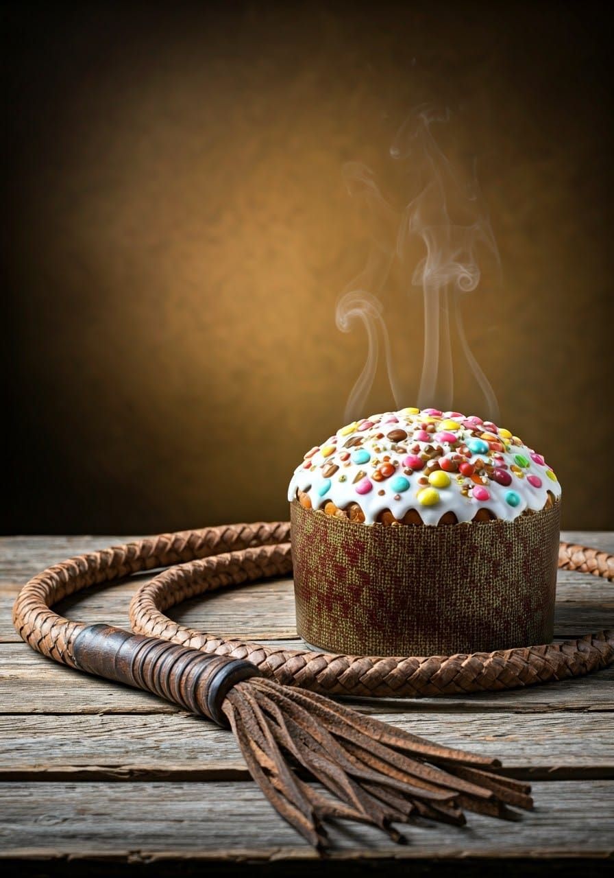 Whip and Gingerbread Still Life in 19th Century Style