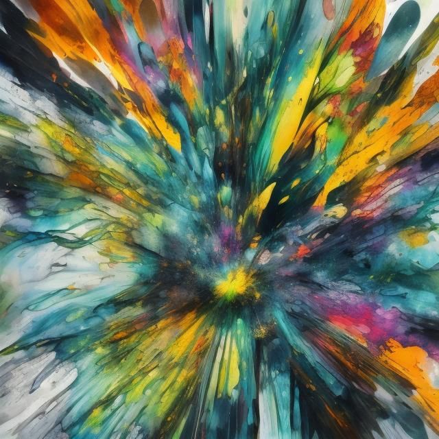 Abstract Expressionism: Figure in Swirling Patterns