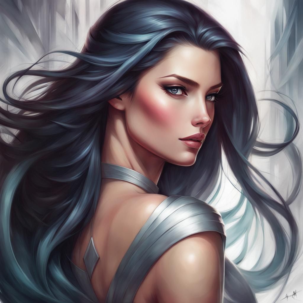 Dynamic Digital Portrait in Artgerm Style