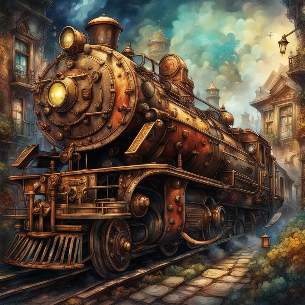 Steampunk Peek-A-Boo with Vivid Colors