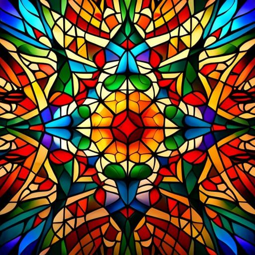 Stained Glass Kaleidoscope in 8k Resolution