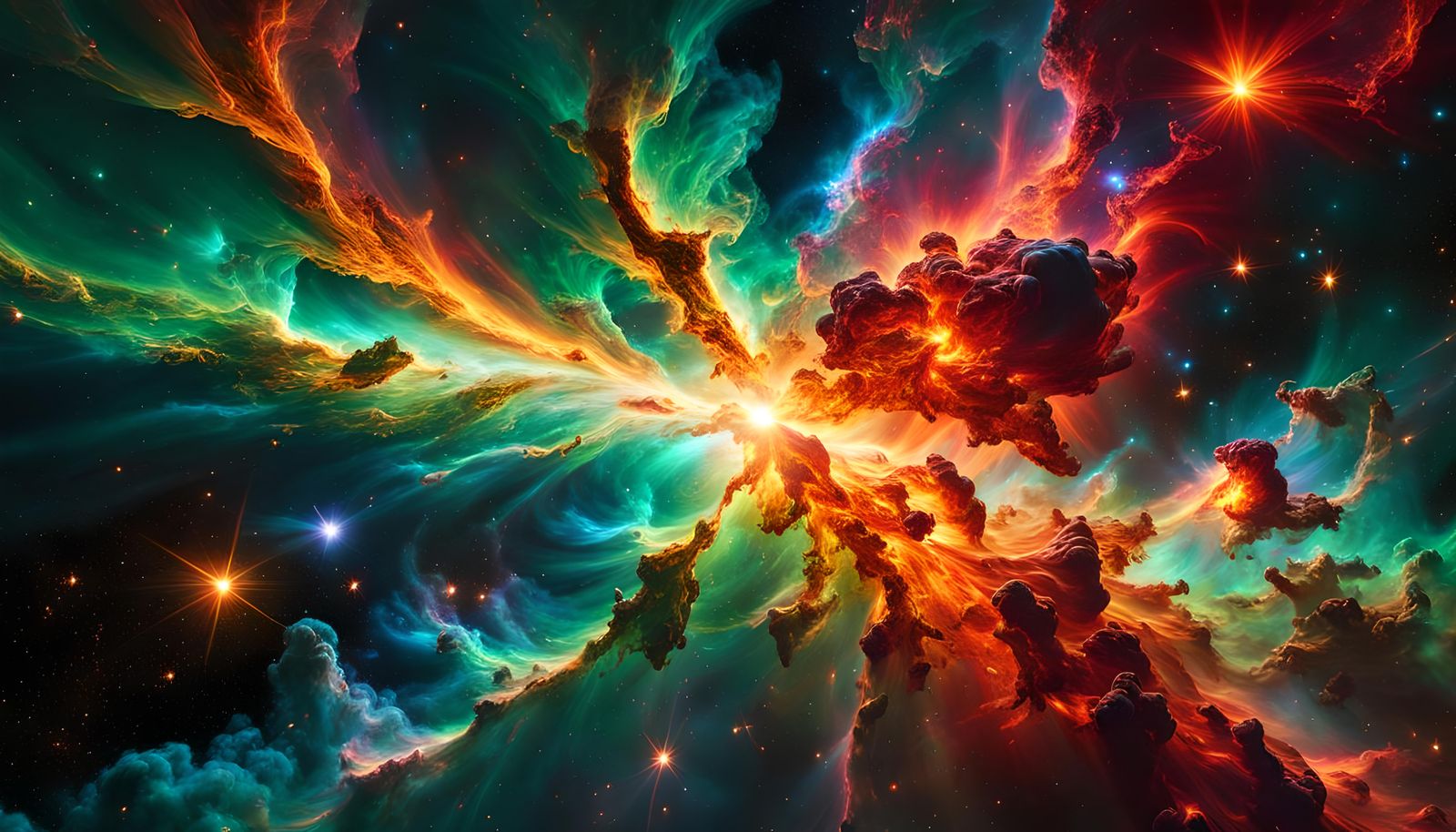 Galactic Collision in Cosmic Holographic Illustration