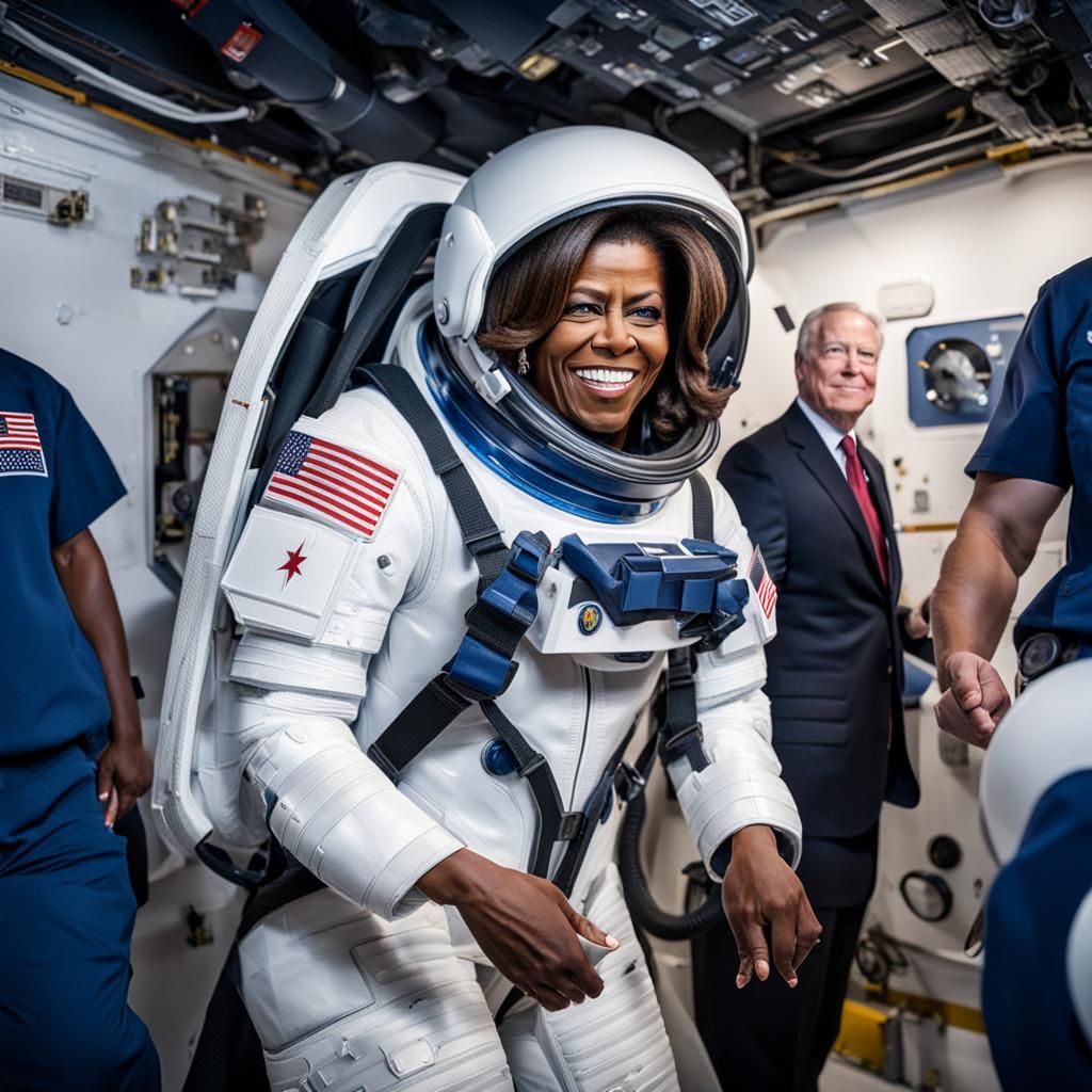 Michelle Obama in SpaceX Space Suit