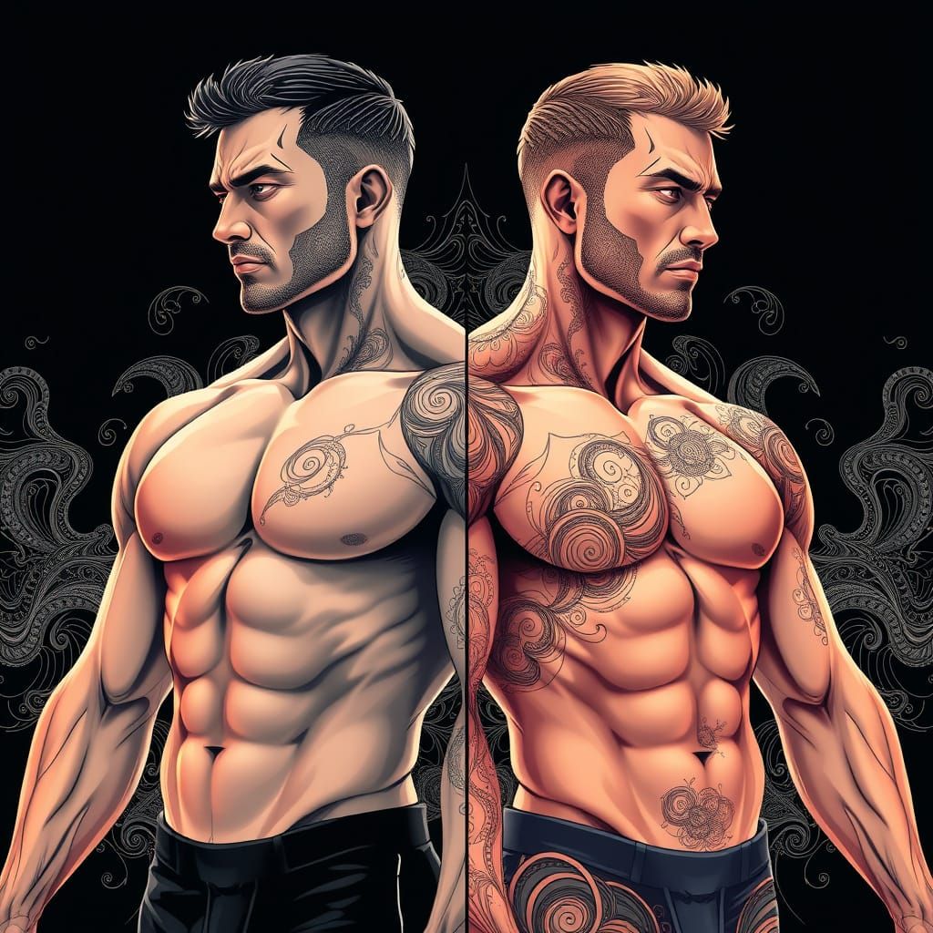 Contrasting Physiques with Abstract Fractal Patterns
