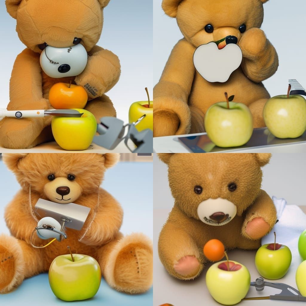 Teddy Bear Surgeon Performs Apple Operation