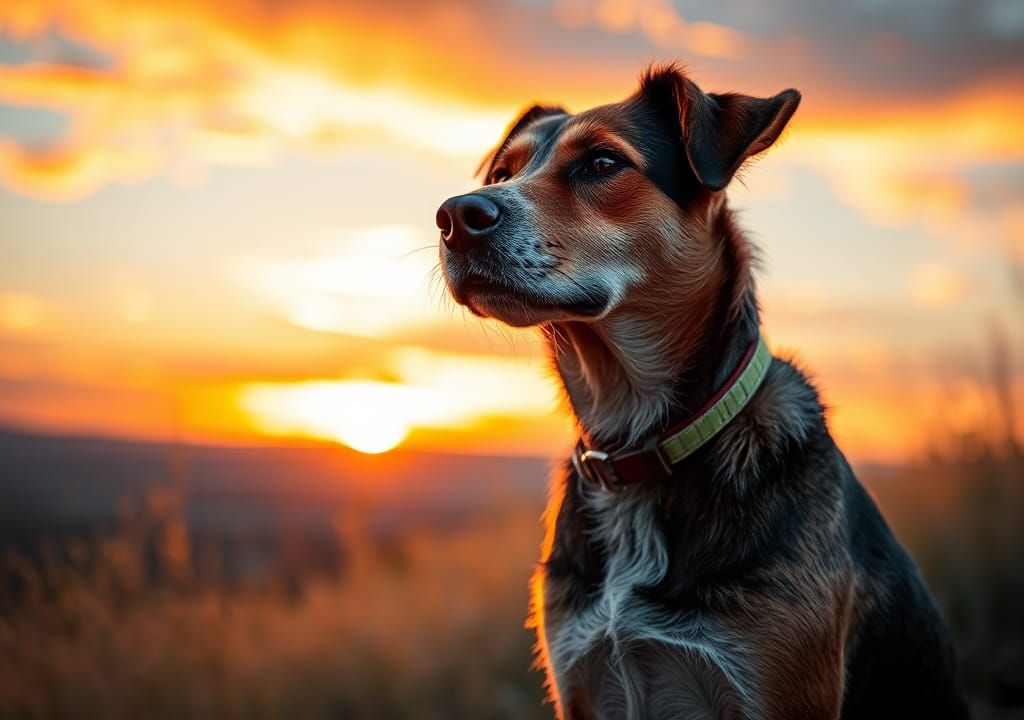 Impressionist Sunset with Faithful Companion