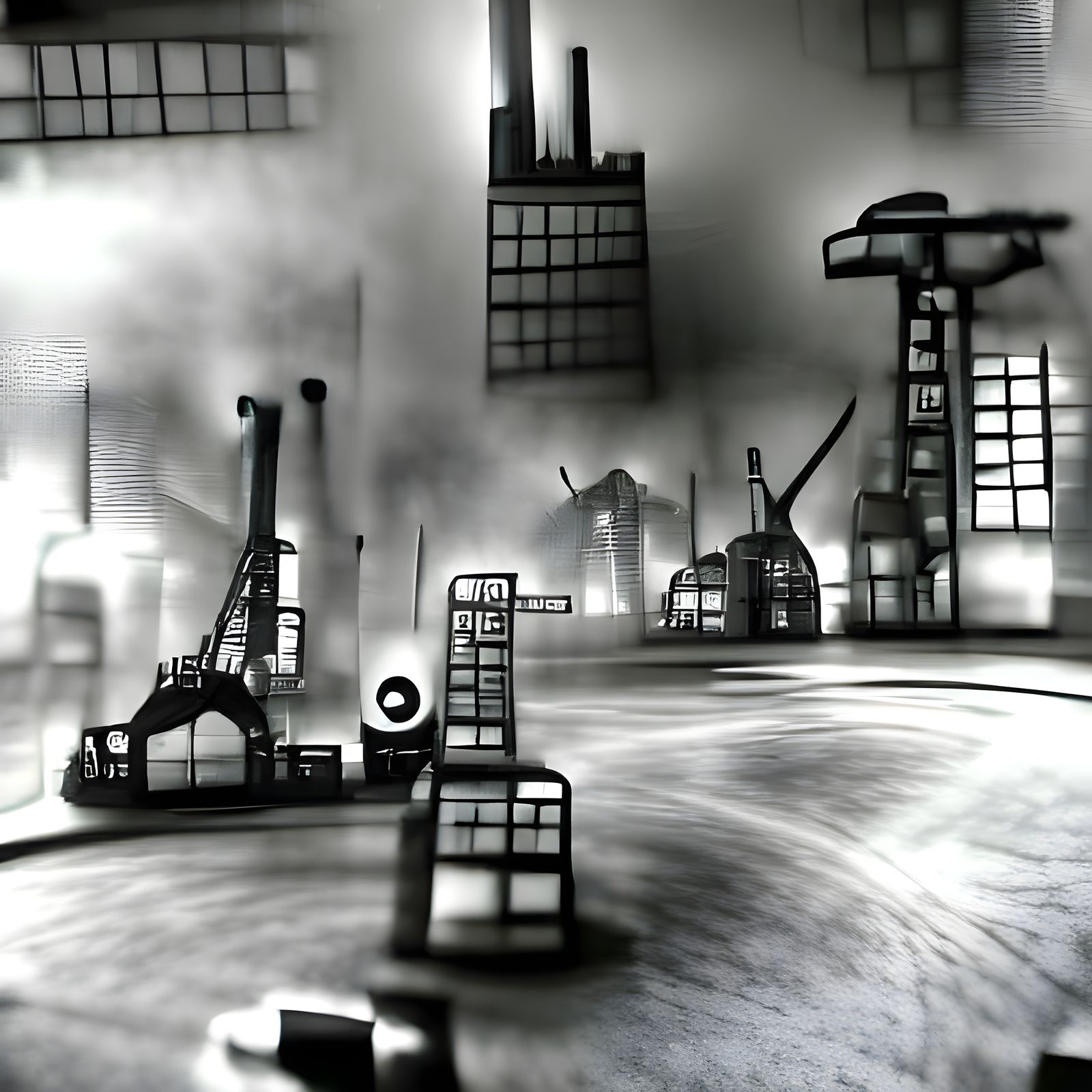 Monochrome Industrial City Inspired by Limbo