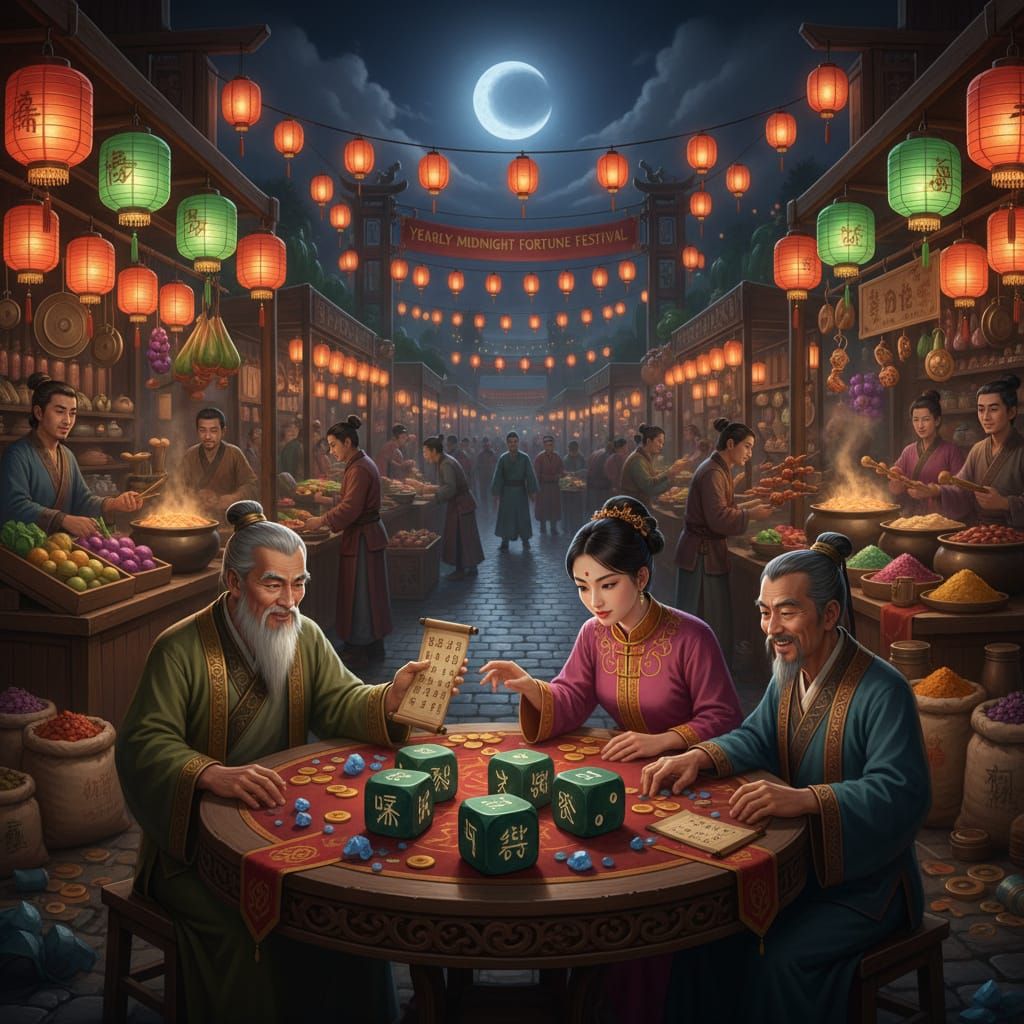 Unique Gambling Dice Game at Midnight Market