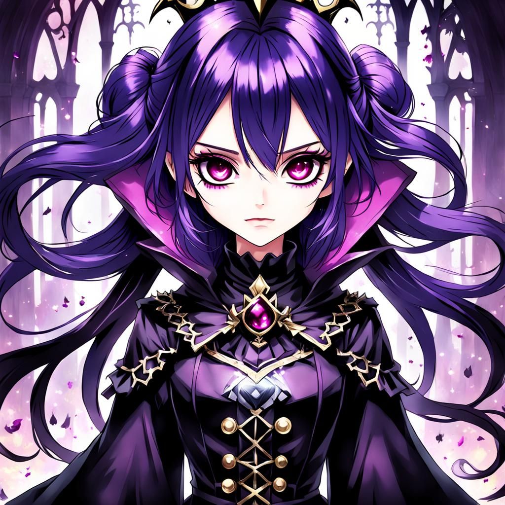 Emo Girl with Purple Hair: Anime-Inspired Portrait