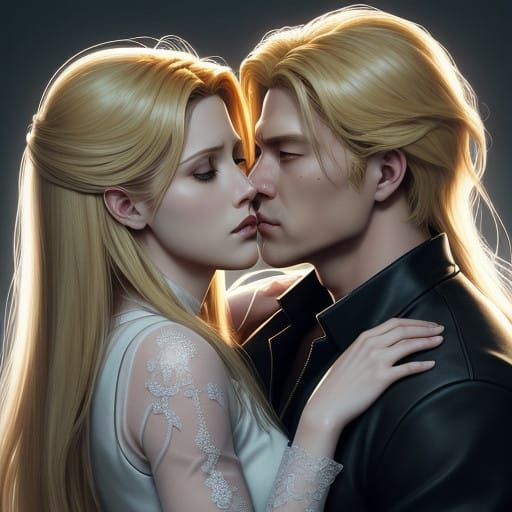 Buffy Summers and Angel Share a Romantic Kiss in Soft, Ether...