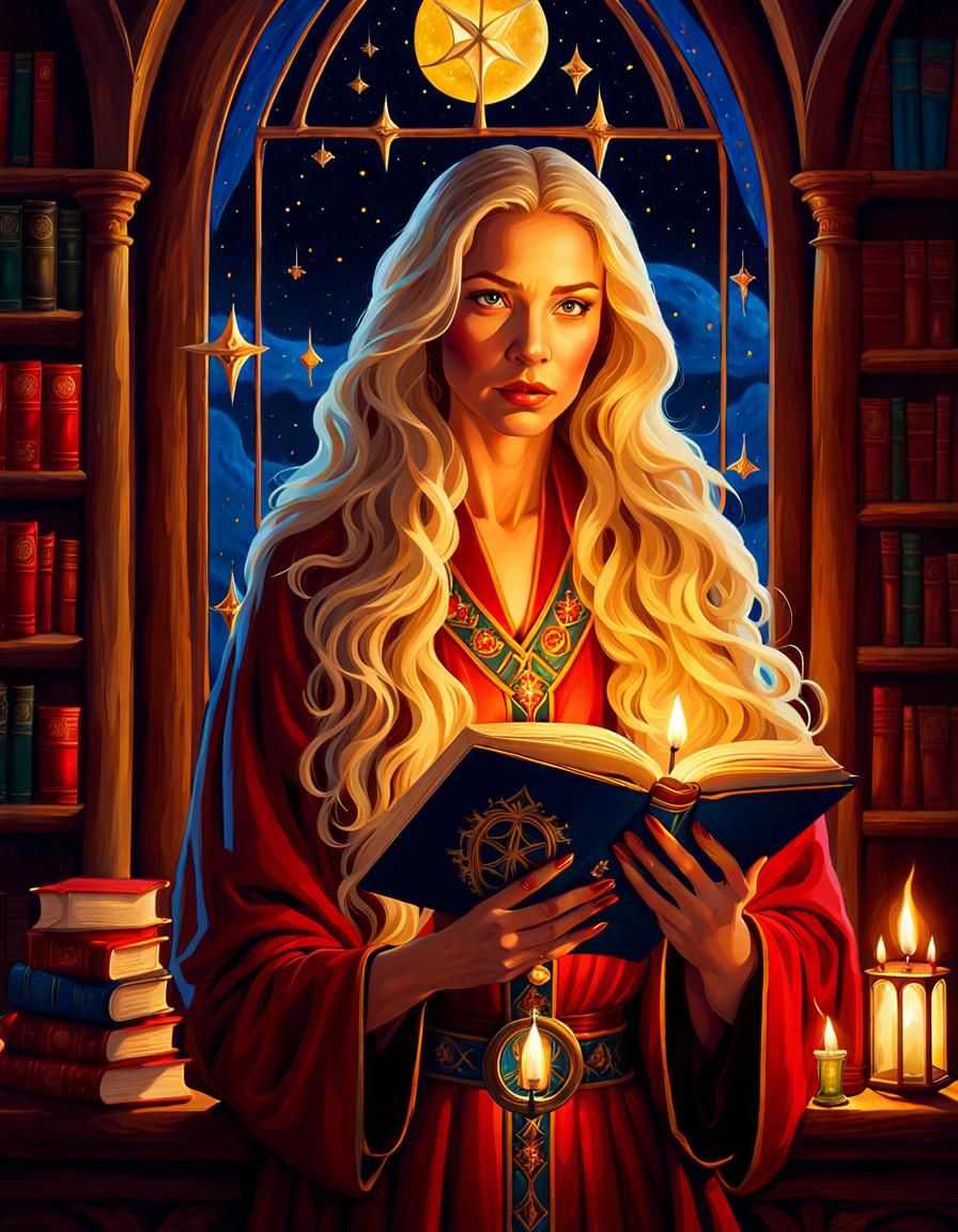 Swedish Wizard in Tower: Epic Oil Painting