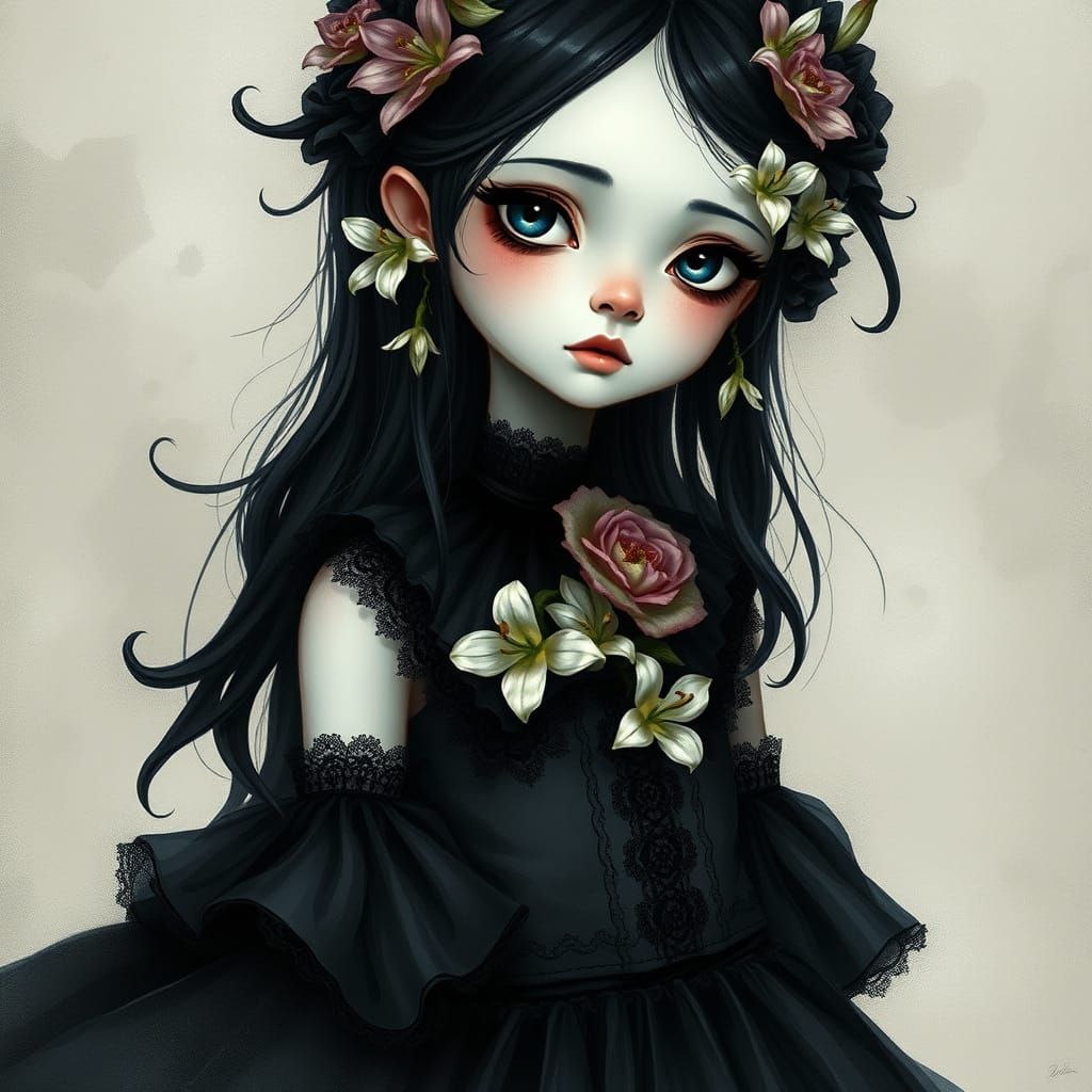Gothic Lolita Fairy in a Dark Whimsy