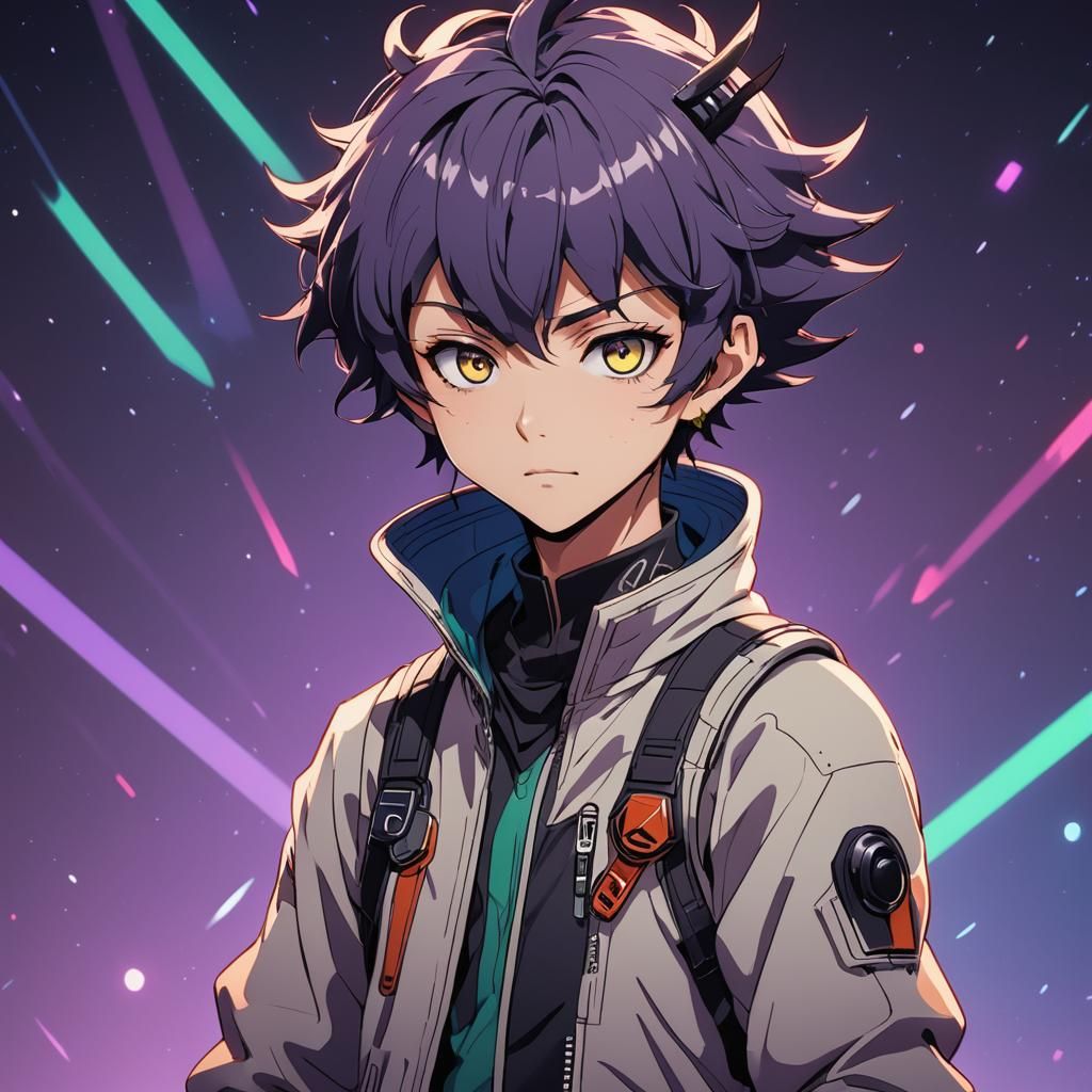 Alien VTuber Boy in 2D Anime Style