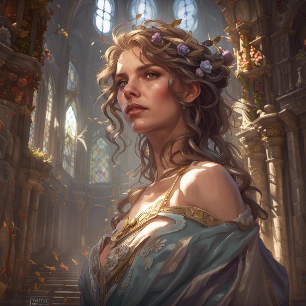 Abandoned Castle Portrait in Hyperdetailed Style