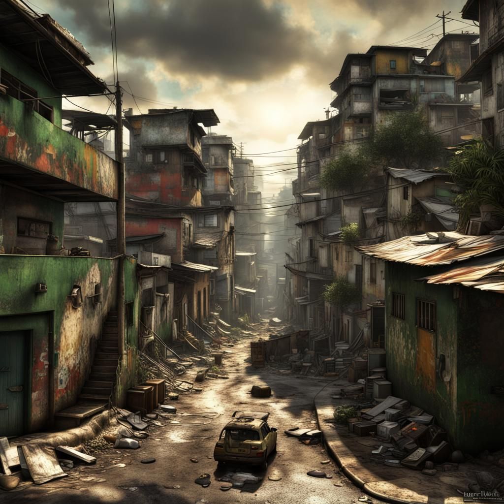 Hyperrealistic Favela Scene from Call of Duty MW2