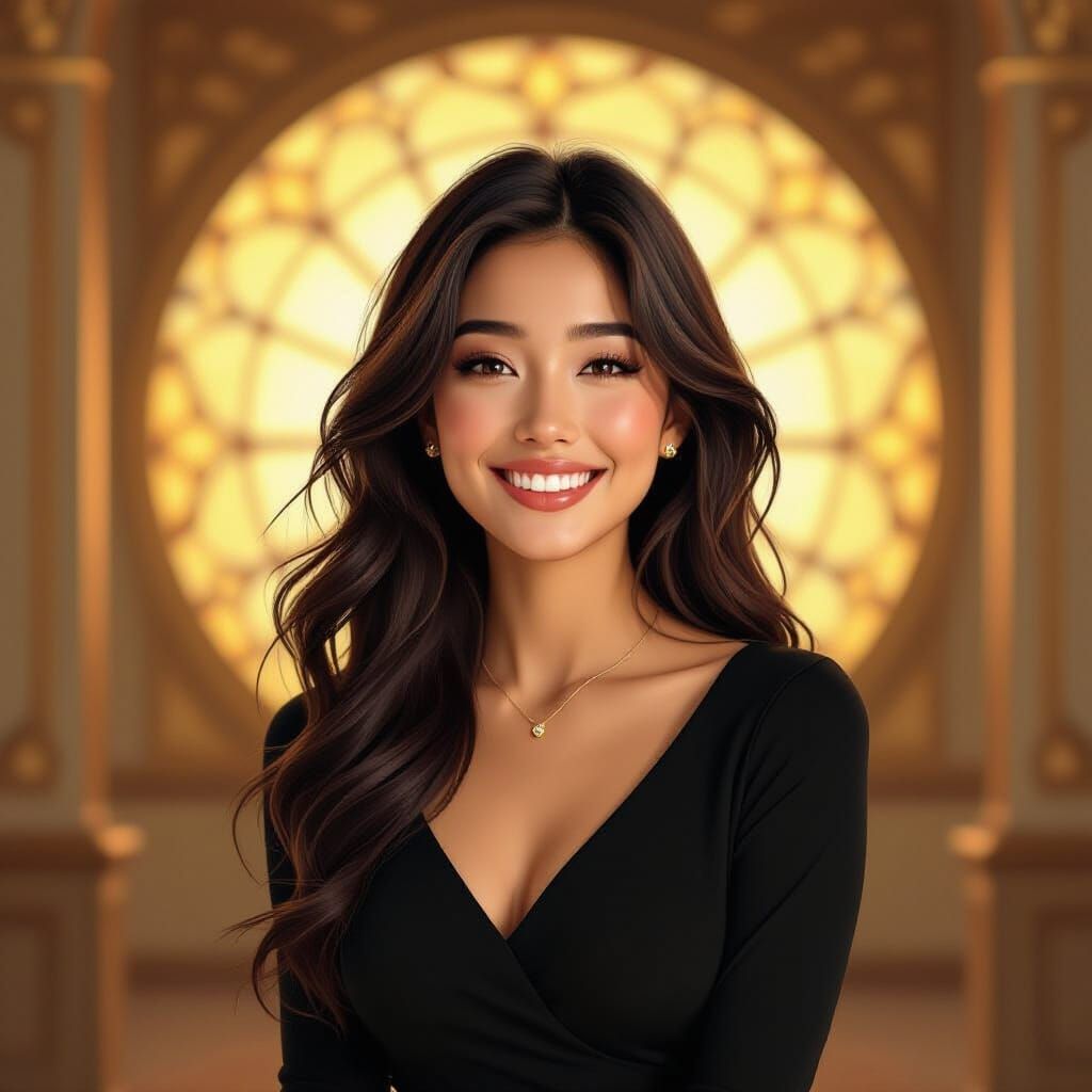 Radiant Woman in Art Nouveau Style