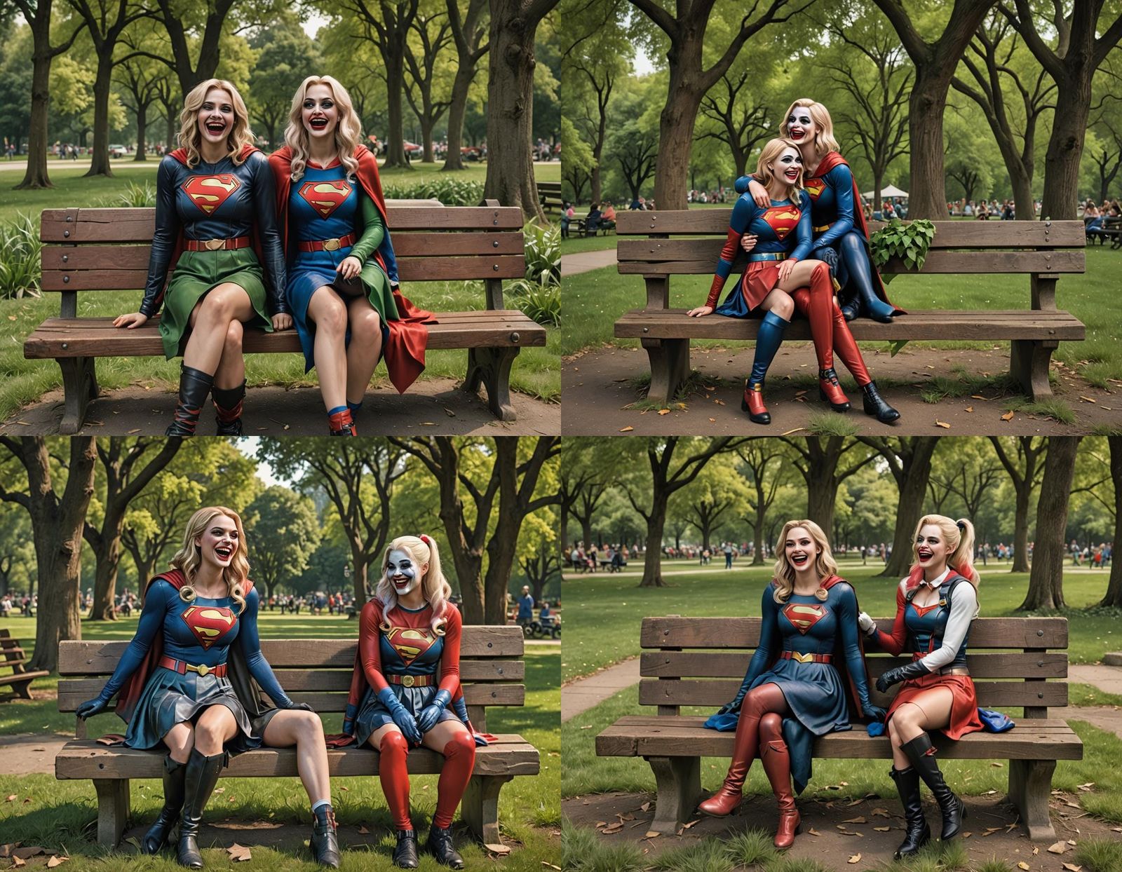 Supergirl and Harley Quinn Share a Laugh