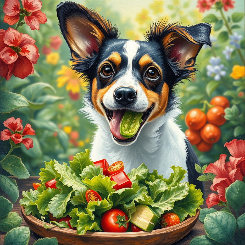 Vibrant Salad Feast in Impressionist Style