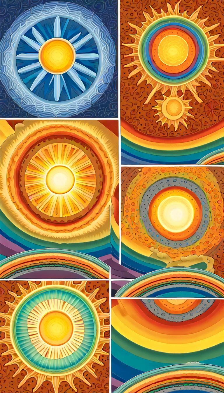 Rainbow Sun Rings and Arcs in Prismatic Ice