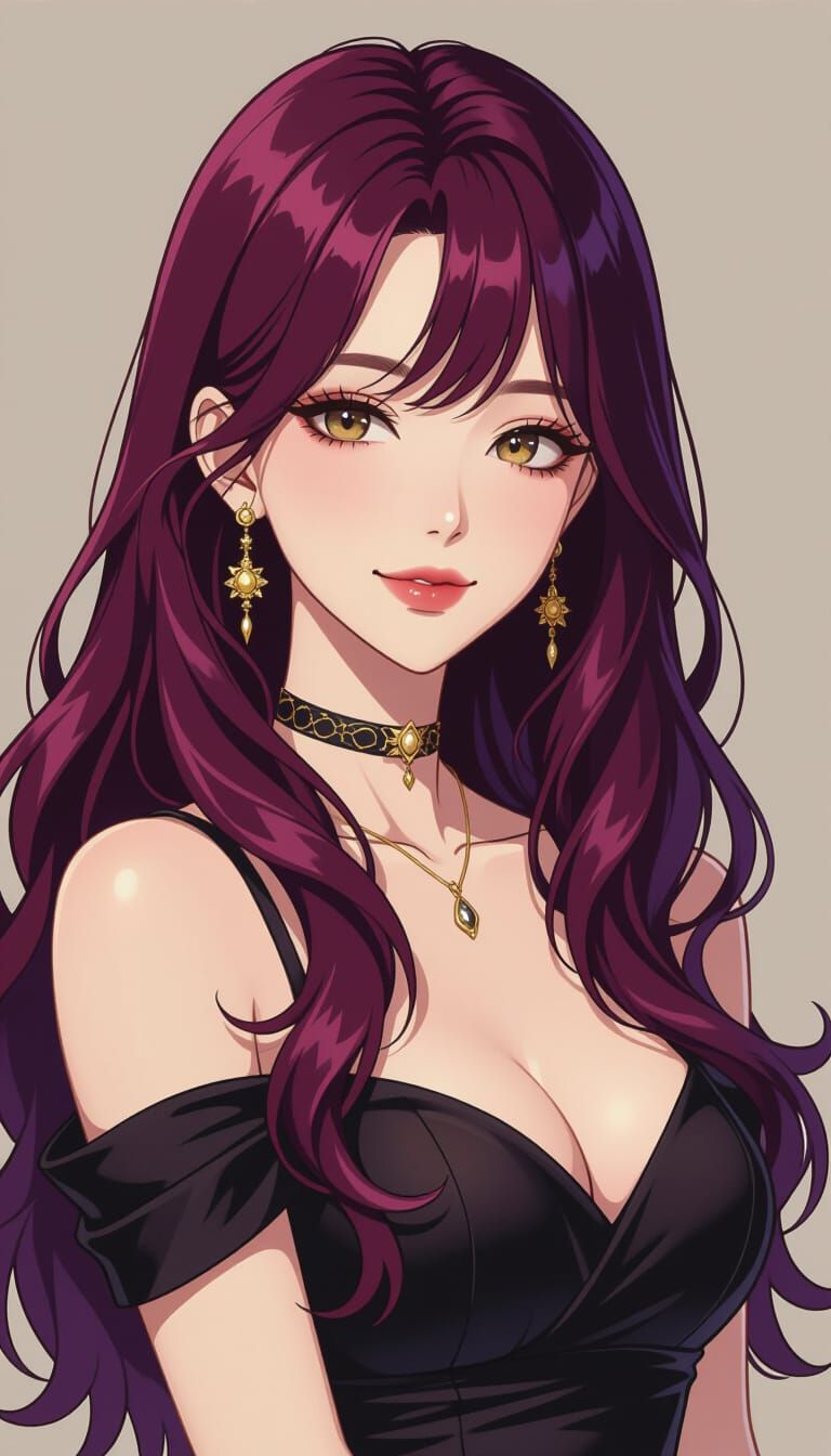 Elegant Noblewoman Portrait in Manhwa Style