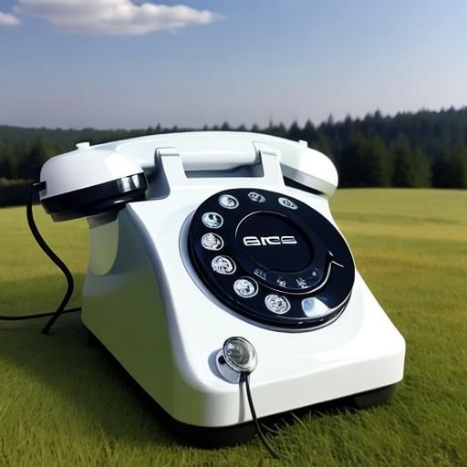 Retro Phone Booth in Alien Landscape
