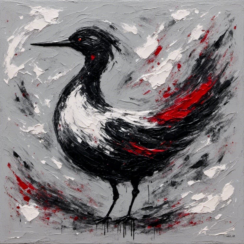 Textured Charcoal Art with Impasto Effects