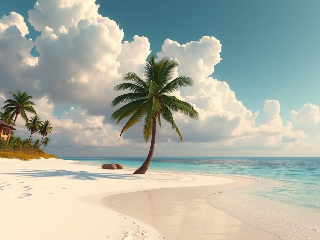 dreamcore palm tree beach