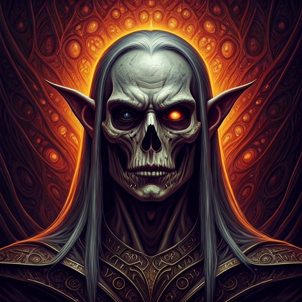 Ethereal Undead Elf of Desolate Landscapes in Dark Fantasy A...