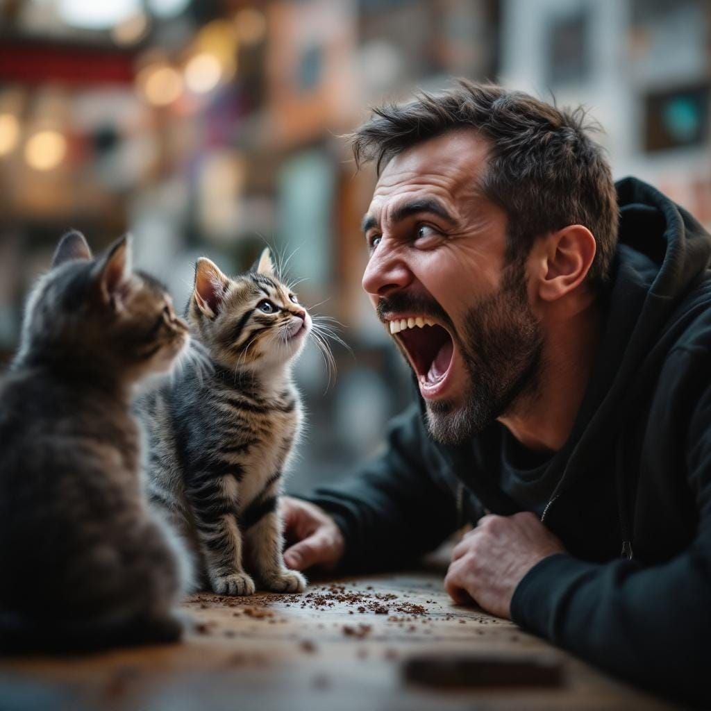 Man Screaming at Cat in Target Store