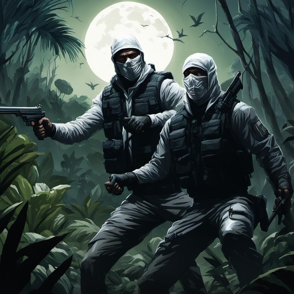 Moonlit Fight in the Amazon