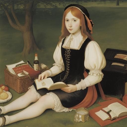 Reading and Picnic in the Style of Old Masters