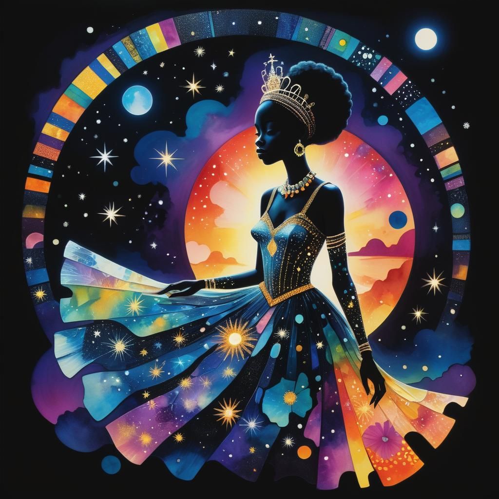 Starlight African Queen in Iridescent Cosmos