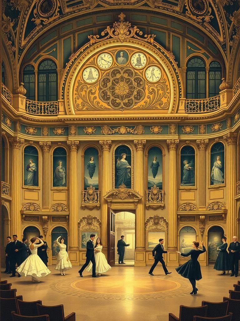 Vienna Opera Dancers in Art Nouveau Rococo Style