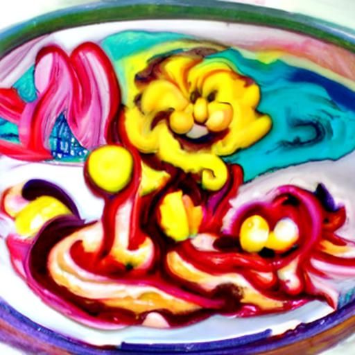 Garfield and Biden Lasagna: A Gouache Political Cartoon