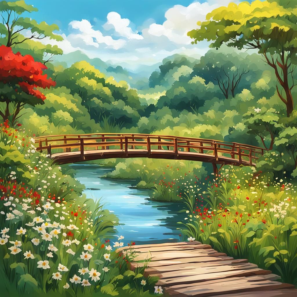 digital painting anime style romanticism of a stunning natur...