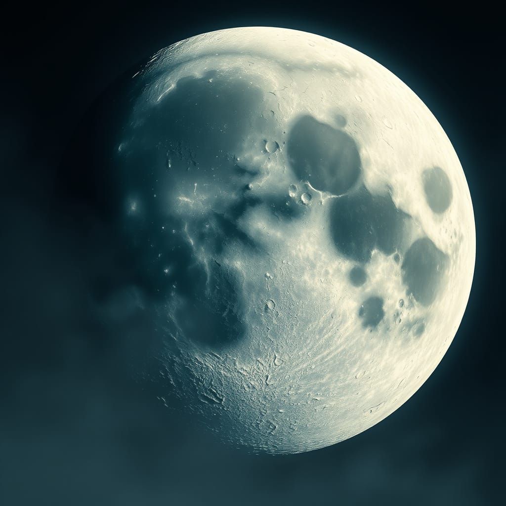 Battle-Worn Wolf Moon with Cratered Surface