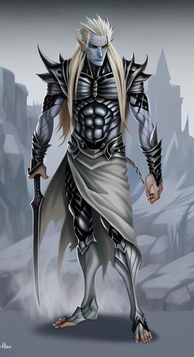 Icy Male Wight Demon with Platinum Hair
