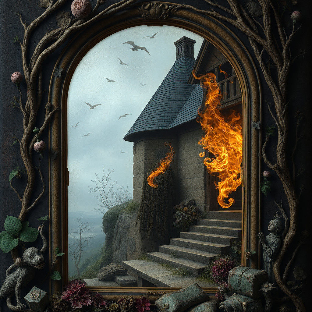 Surreal Girl Arrives at House on Windy Day