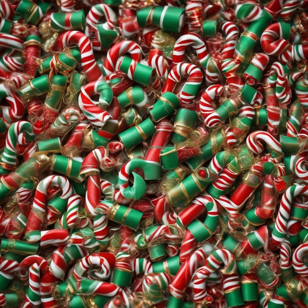 Festive Candy Cane Machine Macro Photograph