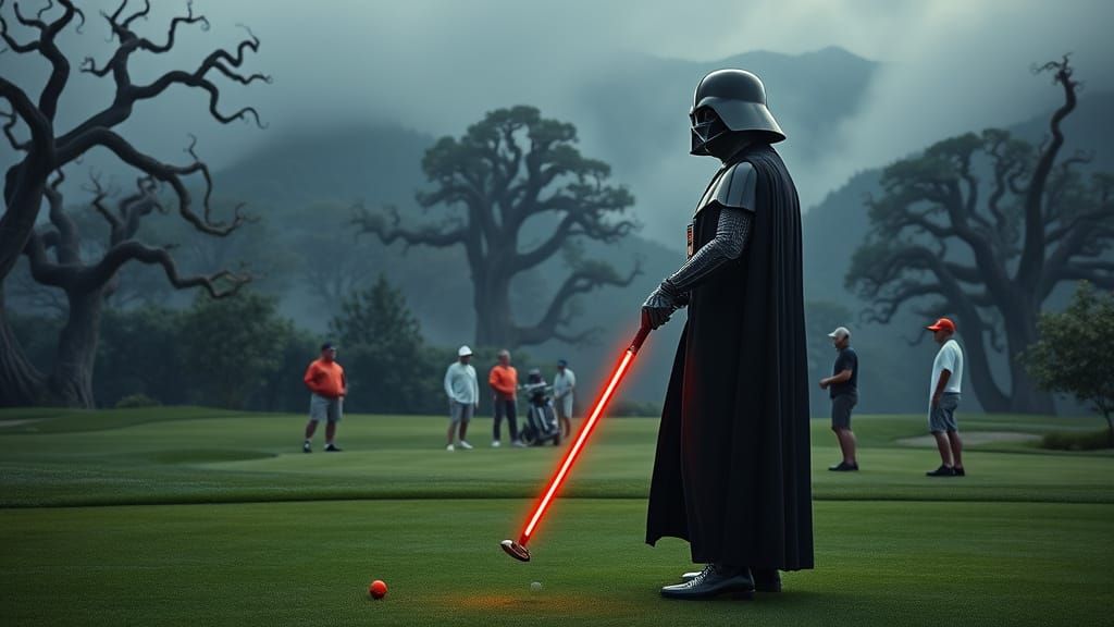 Dark Lord of the Links: Darth Vader's Intense Golf Swing