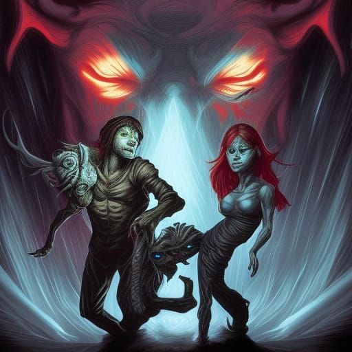 Demon Ghost and Imp Comic Book Art